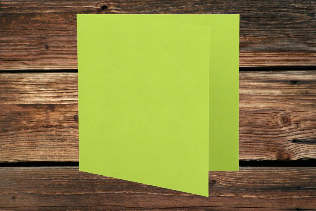 Klappkarten 110x110/220 mm Lindgrün 230 g/qm